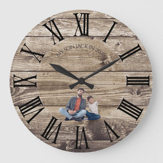 Create Your Own Photo Rustic Wood Clock Stor Klocka