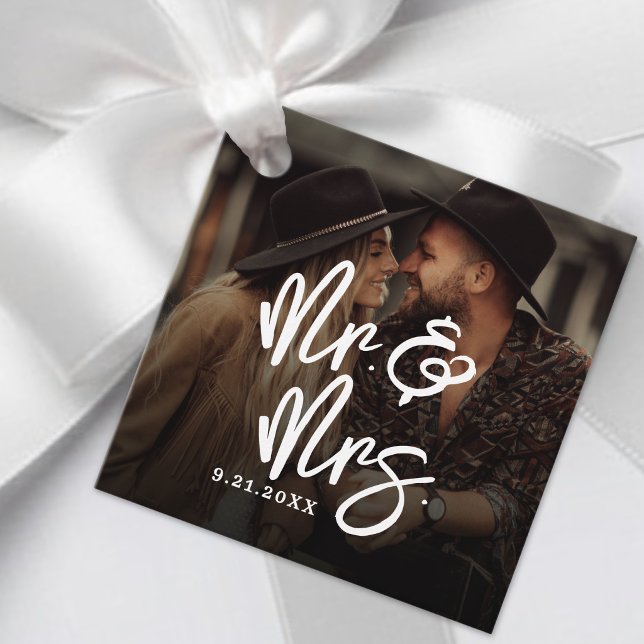 Create Your Own Photo Wedding Gåvor Etiketter (Create Your Own Photo Wedding Favor Tags)