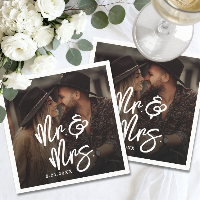 Create Your Own Photo Wedding Pappersservett (Create Your Own Photo Wedding Napkins)
