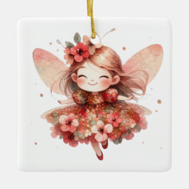Create Your Own Prancing Floral Christmas Angel Julgransprydnad Keramik