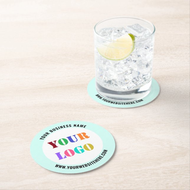 Create Your Own Promotional Paper Coasters Example Underlägg Papper Rund (Insitu)
