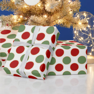 Create Your Own Red, Green & Gold Polka Dots Presentpapper