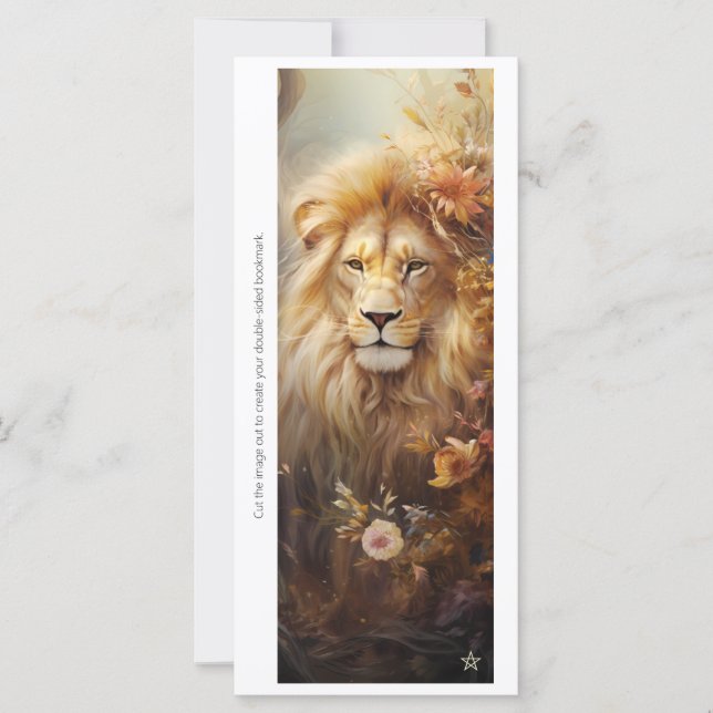 Create Your Own Romantic Floral Lion Bookmark Card (Framsida)