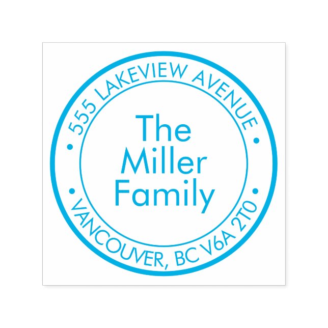 Create Your Own Rubber Family Address Stamp Självfärgande Stämpel (Design)