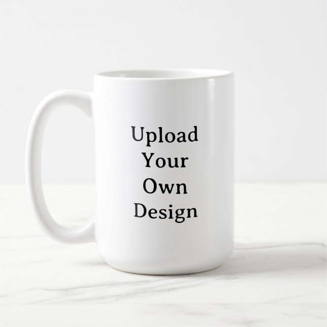 Create Your Own Simple Custom 15 oz Classic Kaffemugg (Vänster)