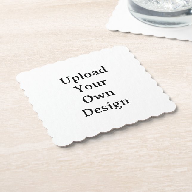 Create Your Own Simple Custom Scalloped Square Underlägg Papper (Vinklad)