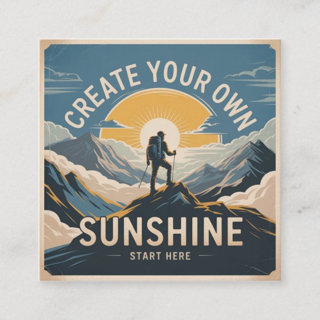 Create Your Own Sunshine Fyrkantigt Visitkort (Framsida)