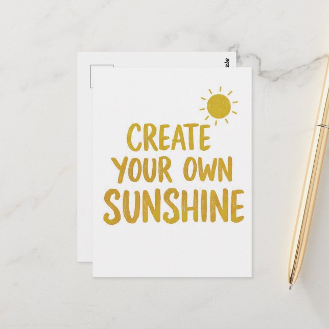 Create your own sunshine quote on vykort (Fram/Back In Situ)