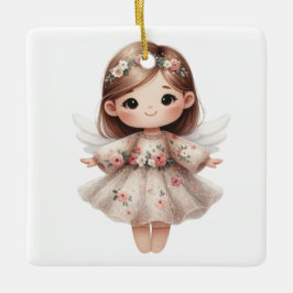 Create Your Own Sweet Roses Christmas Angel Julgransprydnad Keramik
