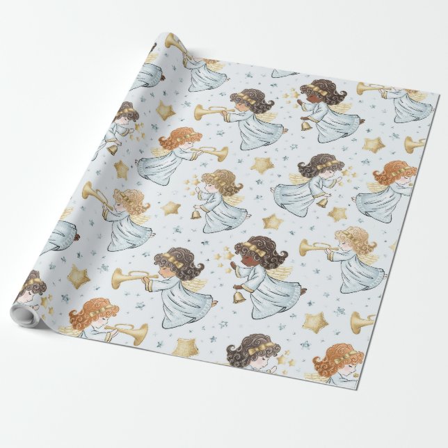 Create Your Own Trumpeting Angels Presentpapper (Utrullad)