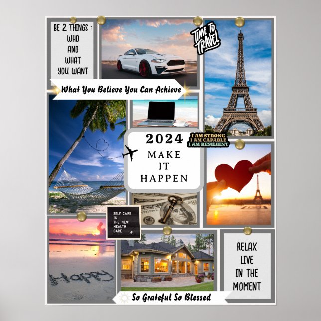 Create Your Own Vision Board Goal Manifesting  Poster (Framsidan)
