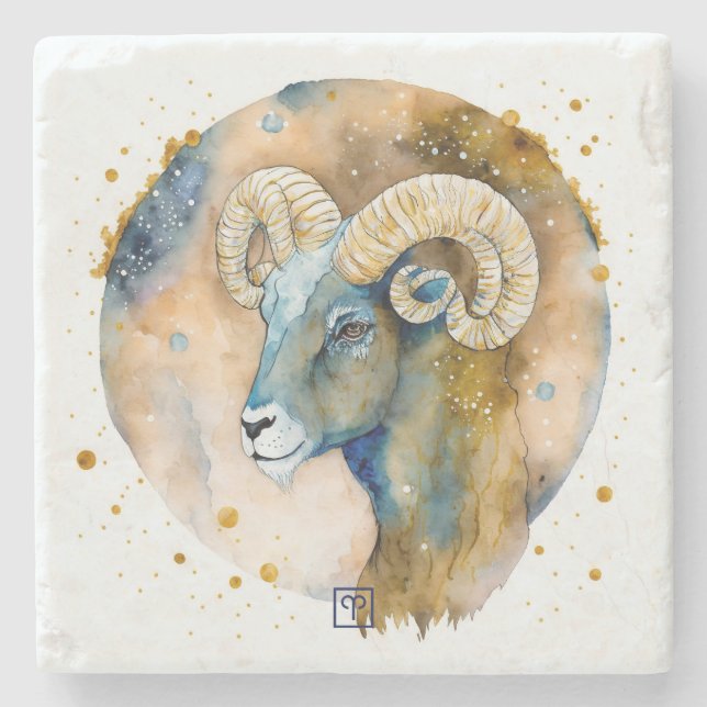 Create Your Own Watercolor Aries Stenunderlägg (Framsidan)
