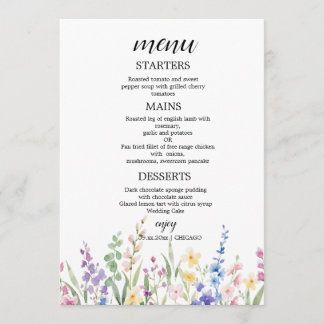 Create Your Own wedding eucalyptus Flat Menu Meny