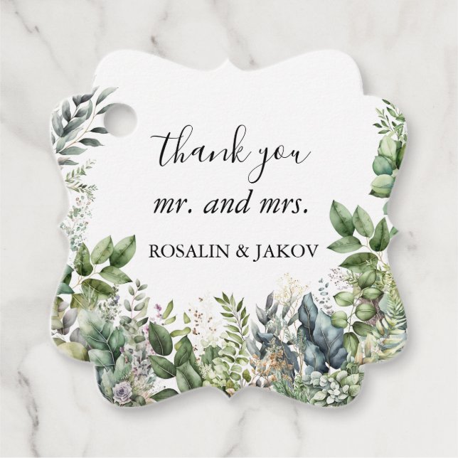 Create Your Own wedding eucalyptus Gåvor Etiketter (Framsida)