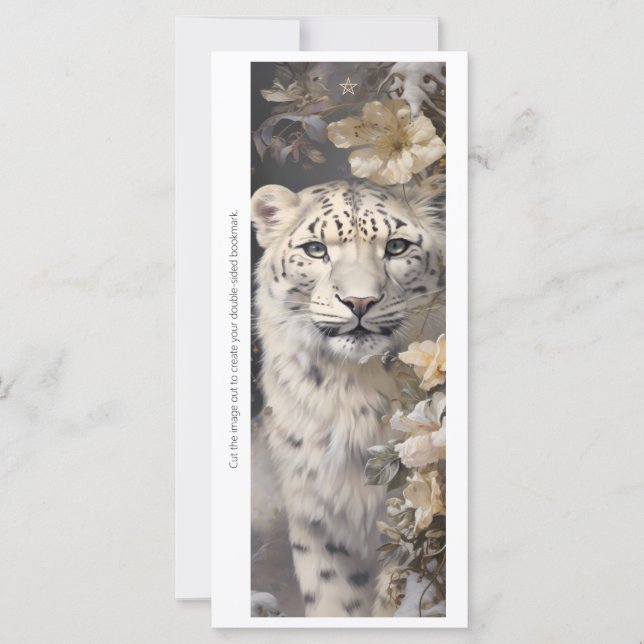 Create Your Own White Cheetah Roses Bookmark Card (Framsida)