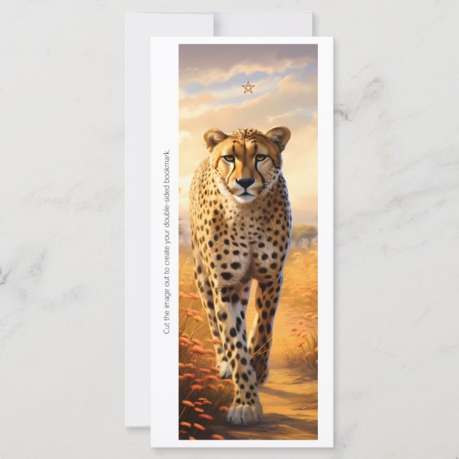 Create Your Own Wild Cheetah Sunrise Bookmark Card (Framsida)