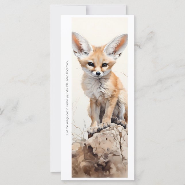 Create Your Own Wild Fennec Fox Bookmark Card (Framsida)