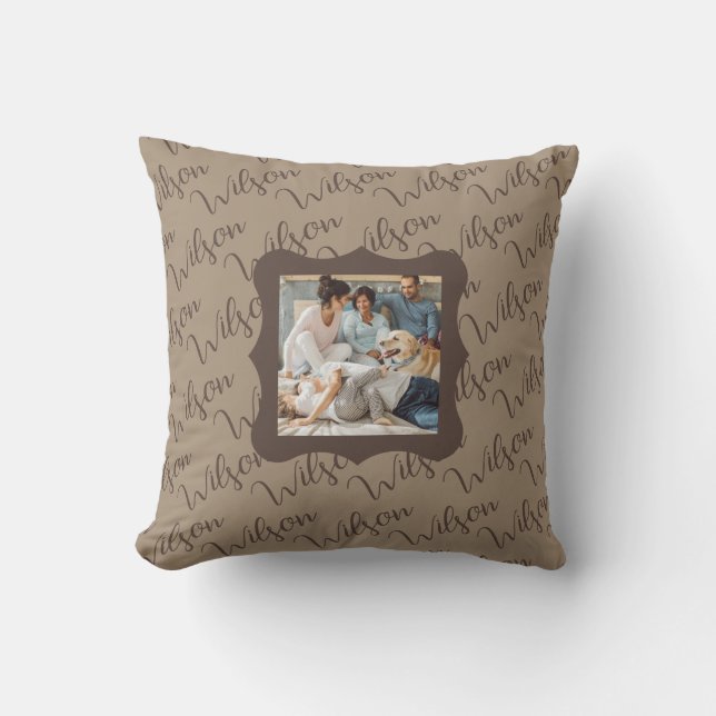 Create Your Own "Wilson" Family Photo Throw Pillow Kudde (Framsida)