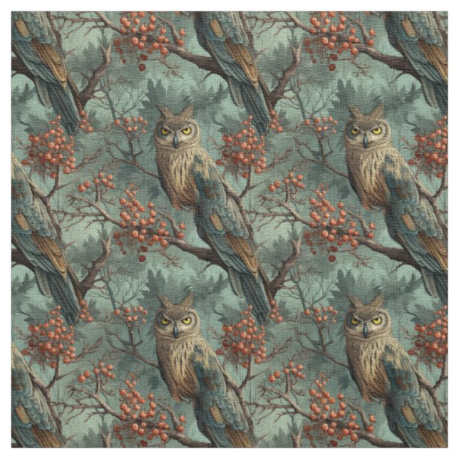 Create Your Own Winter Owls Berries Blue Tyg (Prov)