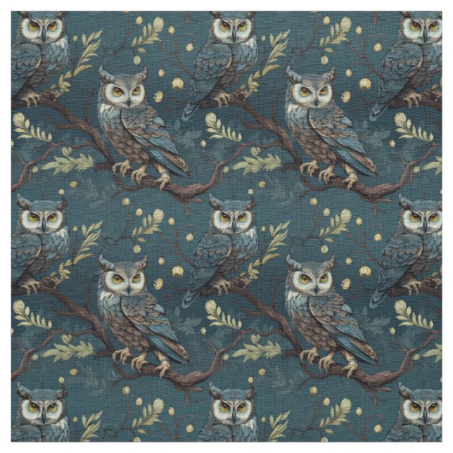 Create Your Own Wintery Blue Owls Tyg (Prov)