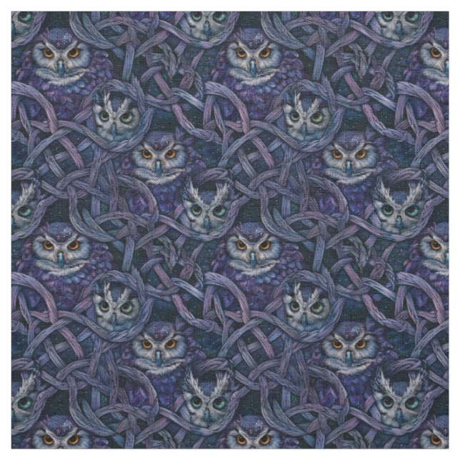 Create Your Own Wintery Knotted Vines Owls Tyg (Prov)