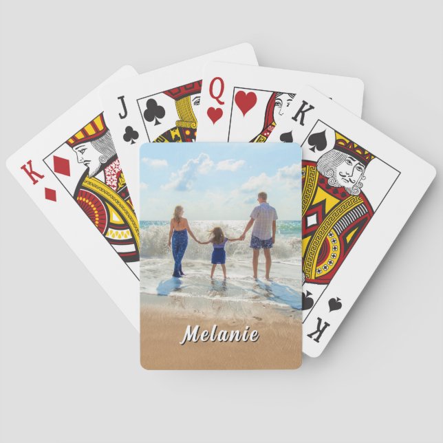 Create Your Photo Playing Cards Personalized Name Casinokort (Baksidan)