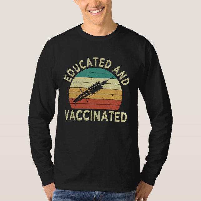 Created and vaccinated fun pro vaccination t shirt (Framsida)