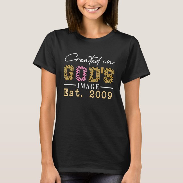 Created in God's Image Established 2009 T Shirt (Framsida)