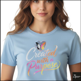 Created Purpose Neon Glossy Script Graphic T Shirt