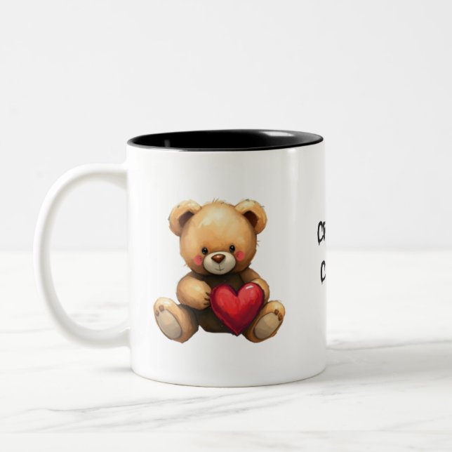 Created to Create Teddy Bear 11oz Mug Två-Tonad Mugg (Vänster)