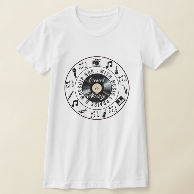 Created to Worship Record Player T Shirt (Laydown)
