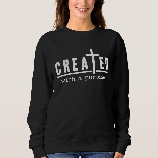 Created With a Purpose Religious Christian Bible R T Shirt (Framsida)