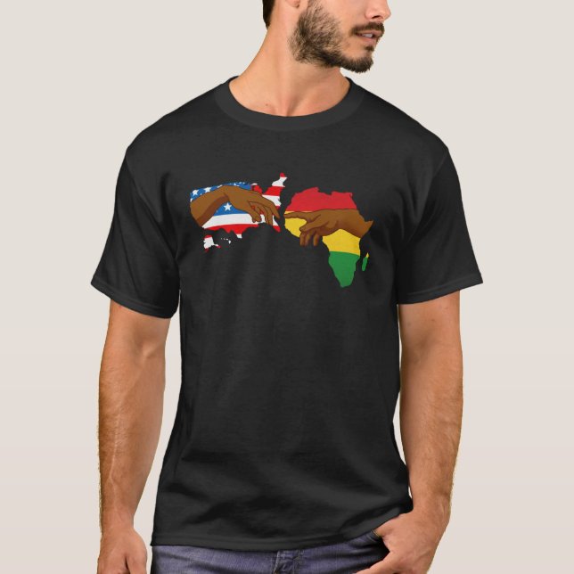Creation Of Adam Black Proud African Roots Melanin T Shirt (Framsida)