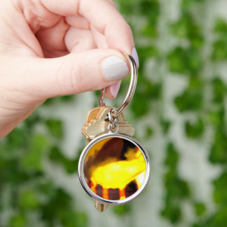 Creation of the dragon cat rund silverfärgad nyckelring