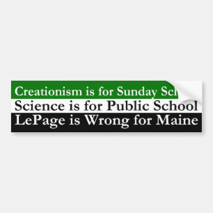 Creationism, vetenskap och Paul LePage Bildekal