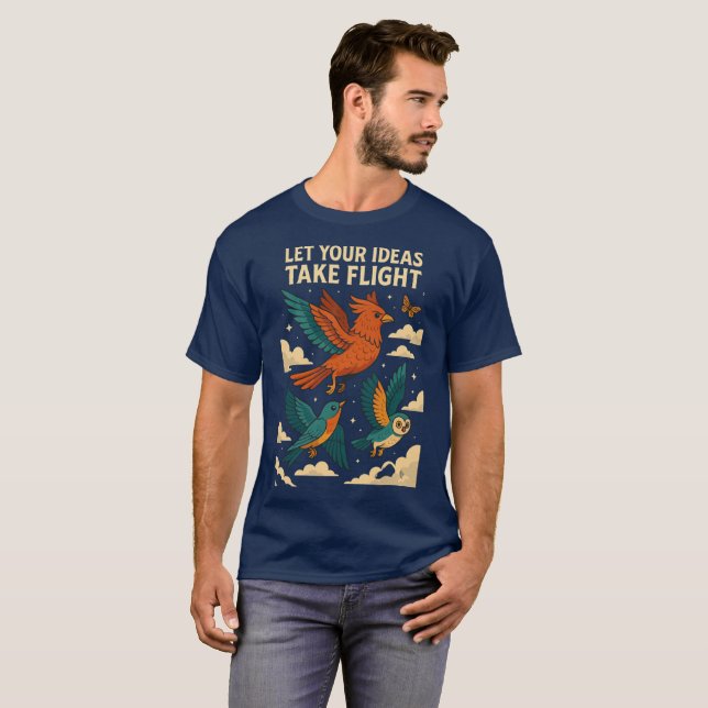 Creative Birds Poster T Shirt (Hel framsida)