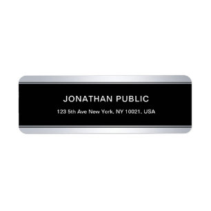 Creative Black Silver Elegant Cool Return Address Returadress Etikett
