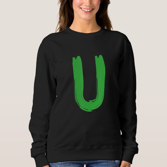Creative Bold Green Letter U - Design Alphabet - M T Shirt (Framsida)