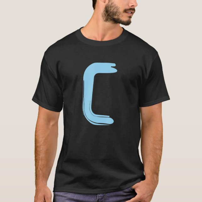 Creative Bold Light Blue Letter C - Design Alphabe T Shirt (Framsida)