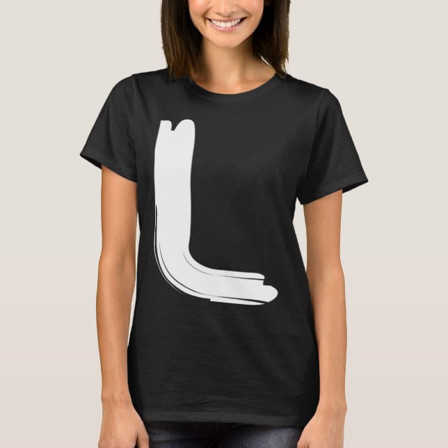 Creative Bold White Letter L   Alphabet  Marker T Shirt (Framsida)