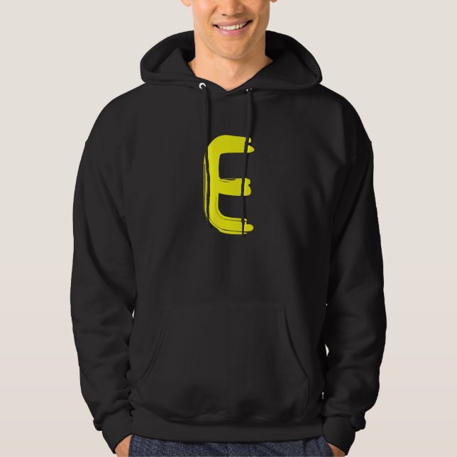 Creative Bold Yellow Letter E - Design Alphabet -  Hoodie (Framsida)