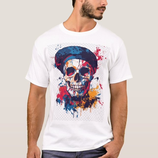 Creative Bones � Funny Artist Skull T Shirt (Framsida)