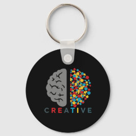 Creative Brain Colorful Thought Network Nyckelring