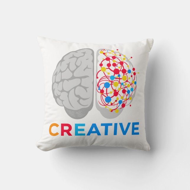Creative Brain Left Right Hemisphere Kudde (Framsida)