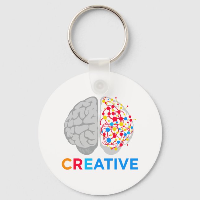 Creative Brain Left Right Hemisphere Nyckelring (Framsida)