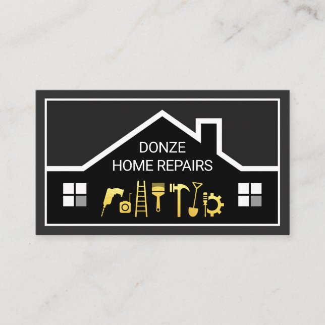 Creative Building Frame Handyman Tools Visitkort (Framsida)