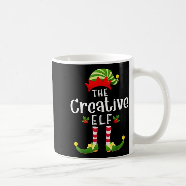 Creative Christmas Elf Matching Pajama X-mas Party Kaffemugg (Höger)