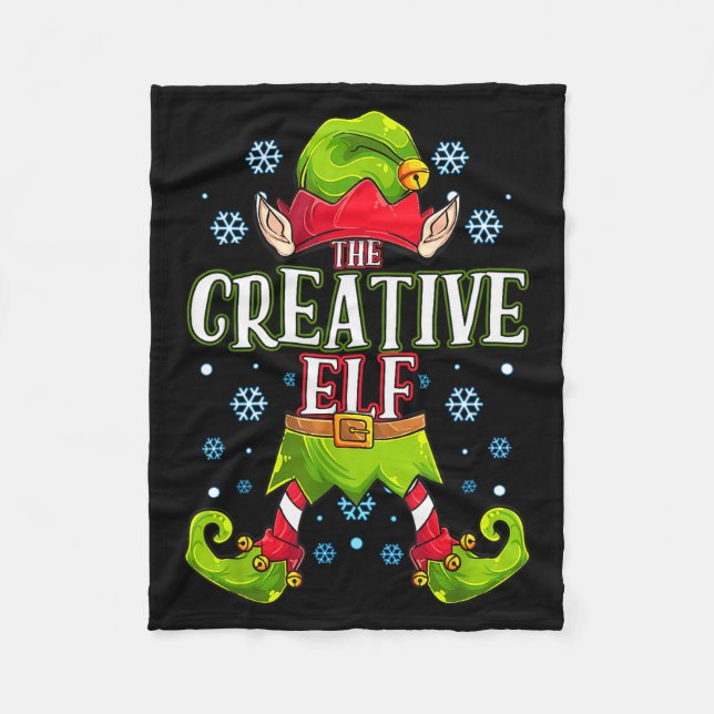 Creative Elf Matching Family Group Christmas Party Fleecefilt (Framsidan)