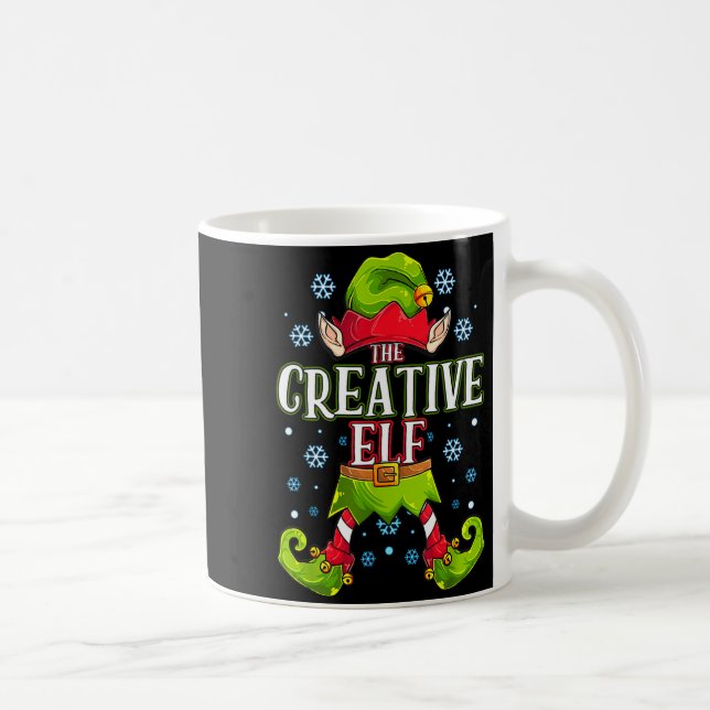 Creative Elf Matching Family Group Christmas Party Kaffemugg (Höger)