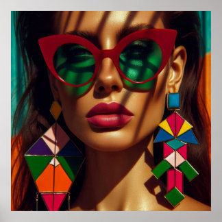 Creative fashion photo. Woman with earrings Poster